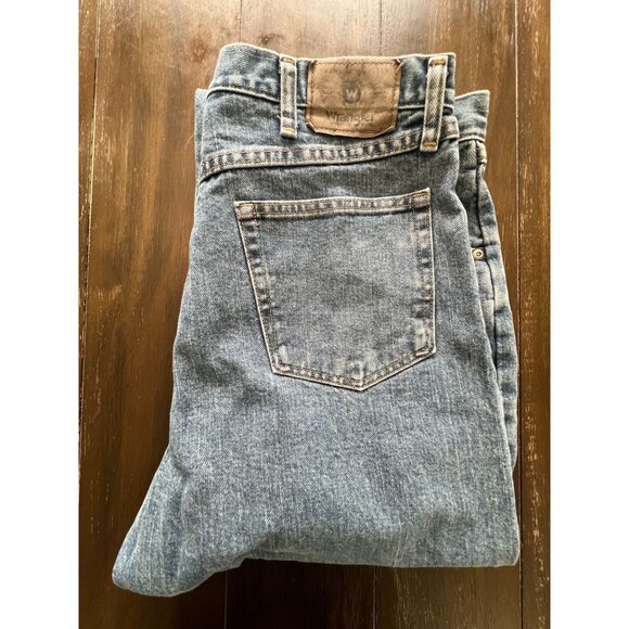 Wrangler Relaxed Fit Mens Jeans 36x34 actual 35x33 Light Blue Denim RN130273 - Picture 8 of 11